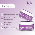 Bake 2% Kojic Acid Lavender Lip Scrub For Dark Lips & Pigmentation | Grocsy