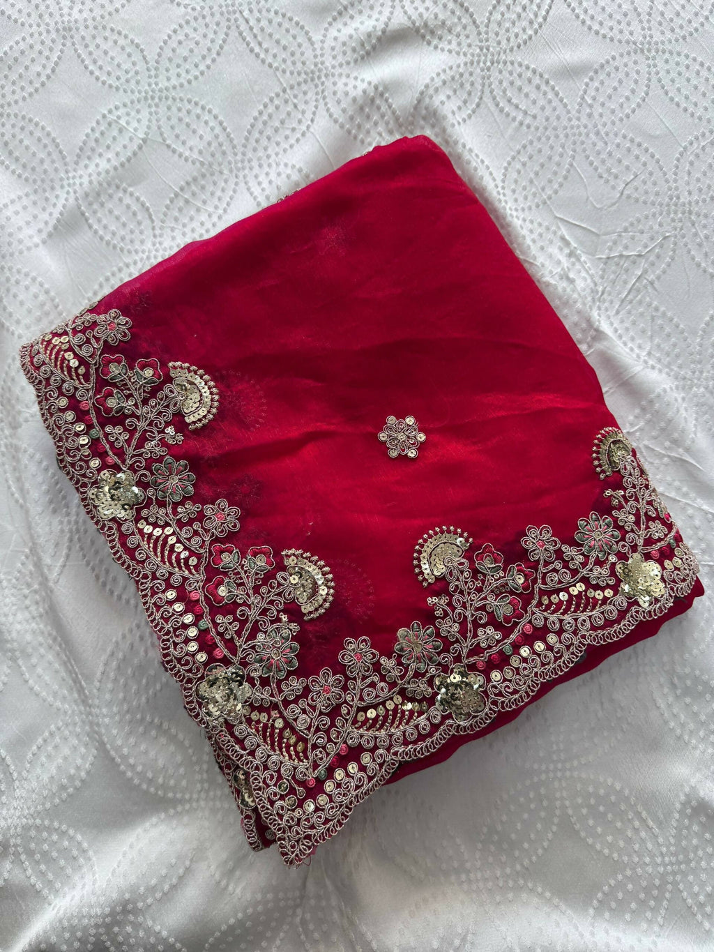 Teeya Creation New Womens Latest Party Wear Soft Chiffon Silk Saree-Pink | Grocsy