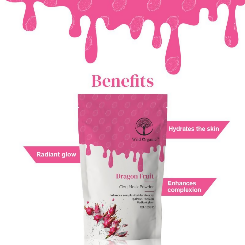Wild Organic Dragon Fruit Clay Mask Powder | Grocsy