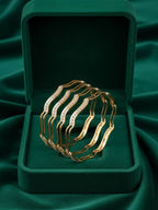 NVR Women Set of 4 Gold Plated CZ Stone Bangle | Grocsy