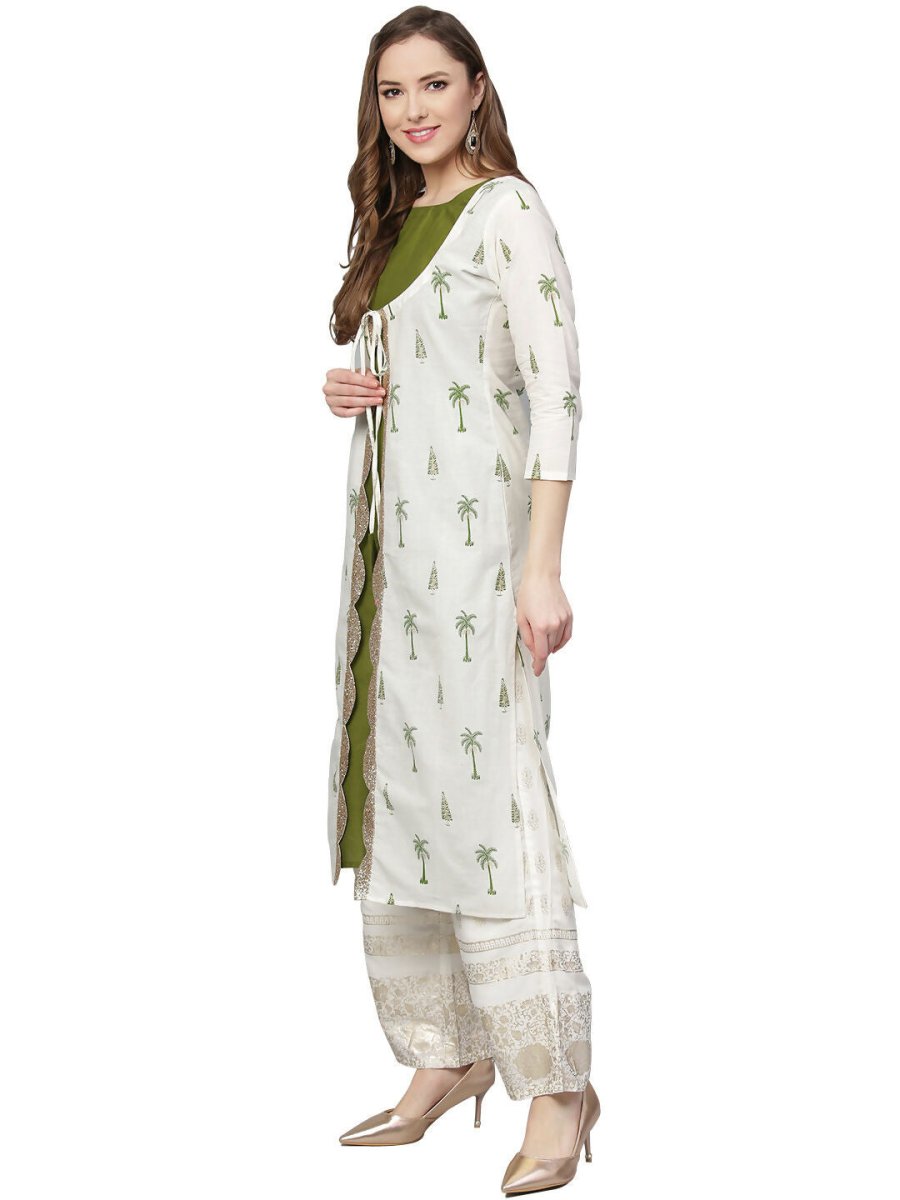 Ahalyaa Women's Traditional wear Kurta - Off White | Grocsy