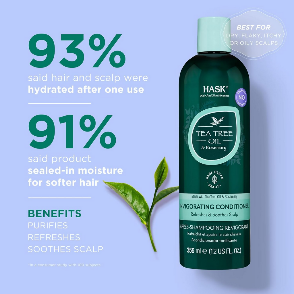 HASK Tea Tree Oil & Rosemary Invigorating Conditioner | Grocsy
