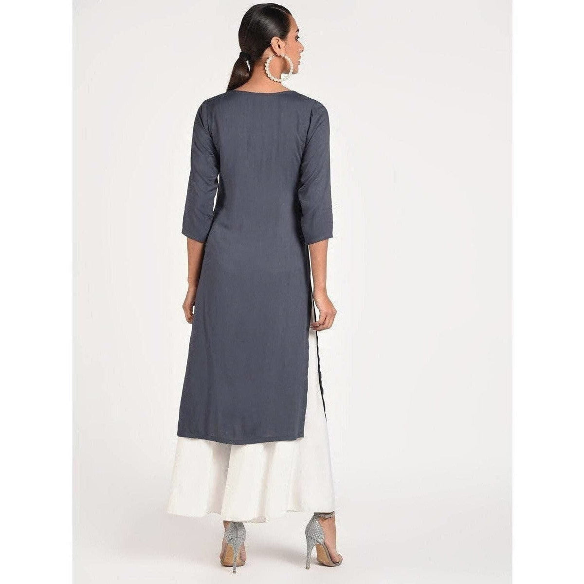 Cheera Women's Rayon Straight Kurta With Beautiful Embroidery Patch (CH016K) | Grocsy