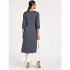 Cheera Women's Rayon Straight Kurta With Beautiful Embroidery Patch (CH016K) | Grocsy