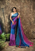 Exclusive Collection Beautiful Multi Pure Cotton Woven Handloom Saree With Running Blouse Piece | Grocsy