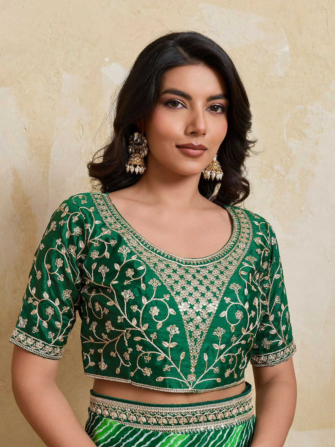 Teeya Creation New Trendy Leheriya Bandhani Georgette Saree For Daily Wear -Green | Grocsy