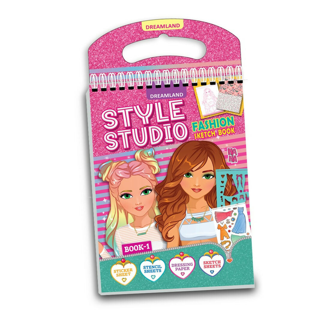 Dreamland Publications Style Studio Fashion Sketch Activity Book 1 for Girls Age 4-8 years | Grocsy