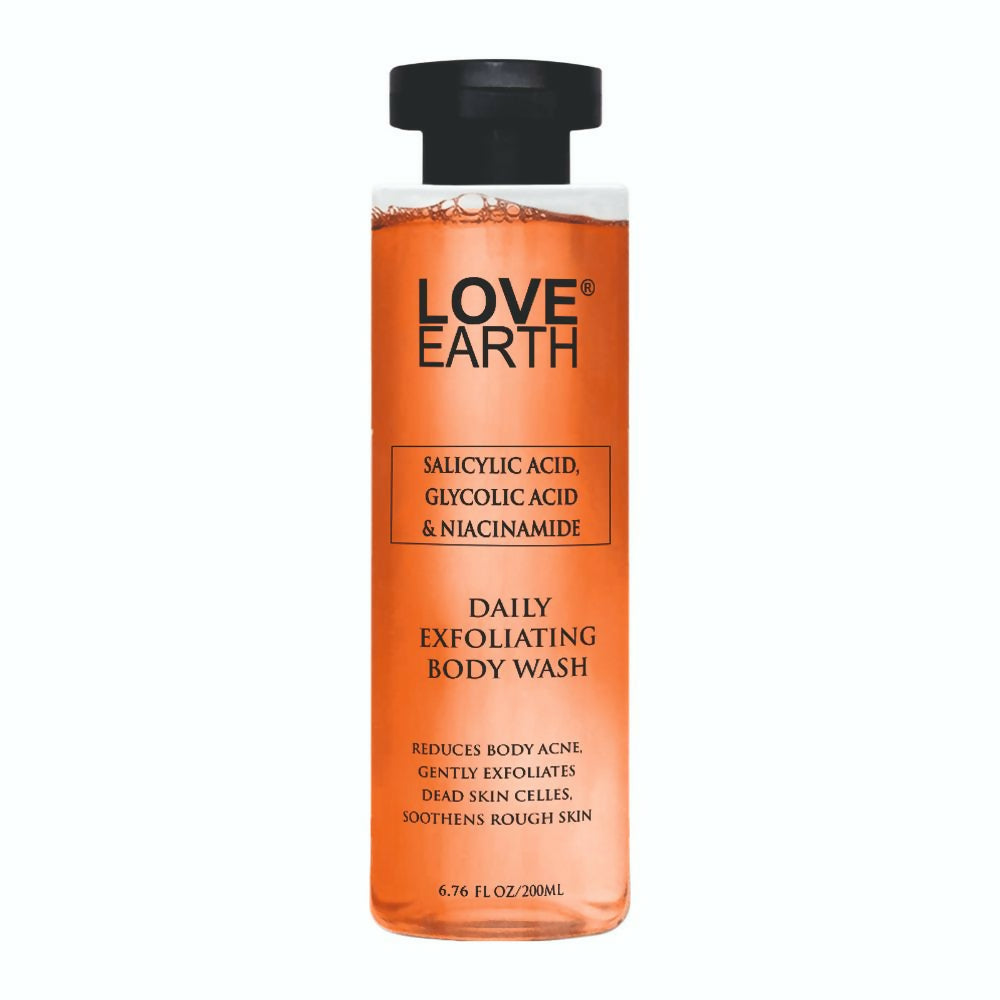Love Earth Salicylic Acid, Glycolic Acid & Niacinamide Exfoliating Body Wash | Grocsy