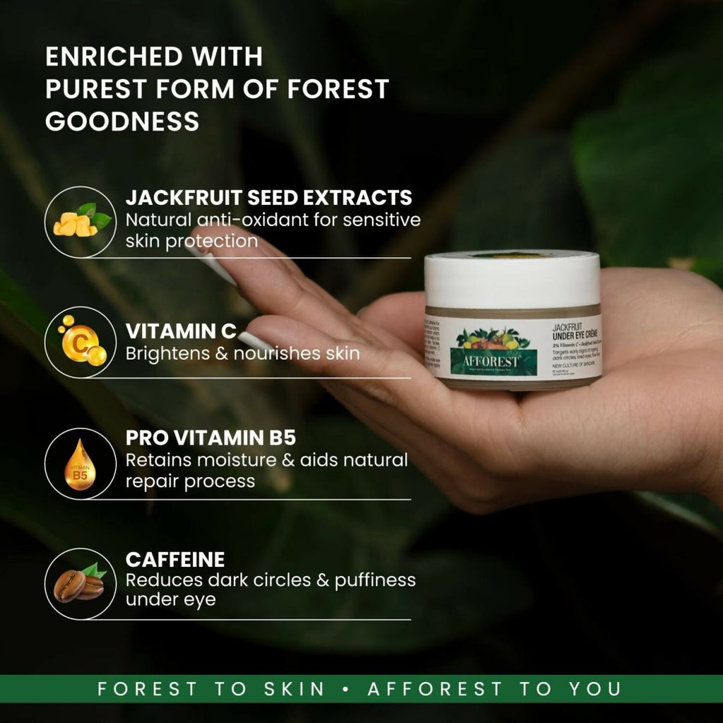 Afforest Jackfruit Under Eye Creme with 2% Vitamin C, 10% Jackfruit Seed | Grocsy