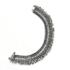 Mominos Fashion Kamal Johar Oxidised Silver Heavy Design Anklets | Grocsy
