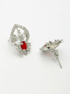 NVR Women Silver-Plated American Diamond-Studded Pendant Set | Grocsy