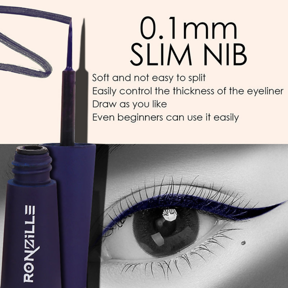 Ronzille Smudgeproof And Waterproof Liquid Matte Eyeliner - Blue | Grocsy