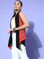 InWeave Women's Orange Paisley Reversible Shrug | Grocsy