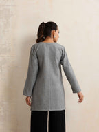 trueBrowns Grey Winter High Slit Top | Grocsy