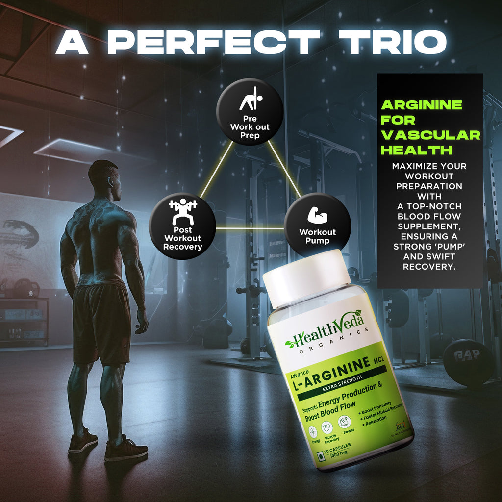 Health Veda Organics L Arginine Veg Capsules | Grocsy