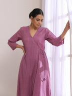 trueBrowns Onion Pink Dobby Angrakha Pant Set | Grocsy