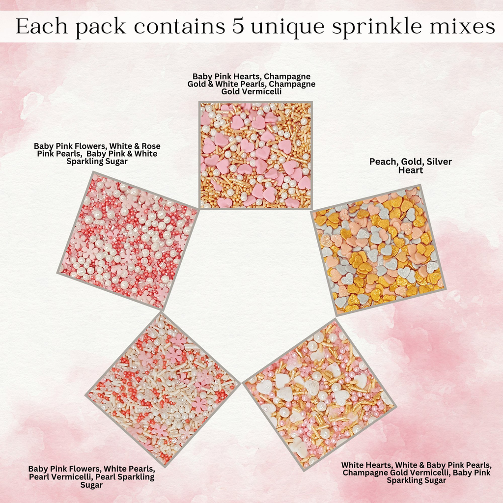 Confect Valentine Sprinkles | 18 Edible Decoration for Baking & Dessert | Grocsy