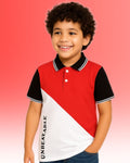 Chilins Boys Polo Tshirt, Color- Red & White | Grocsy