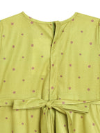 Ahalyaa Girls Printed A-Line Velvet Maxi Kids Ethnic Dress | Grocsy