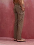 trueBrowns Men's Grey Cotton Twill Pants | Grocsy