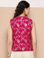 InWeave Women's Fuchsia Brocade Halter Top | Grocsy