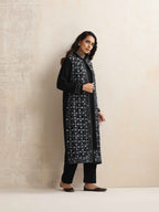 trueBrowns Black Kashmiri Woollen Jacket 3pc Set | Grocsy
