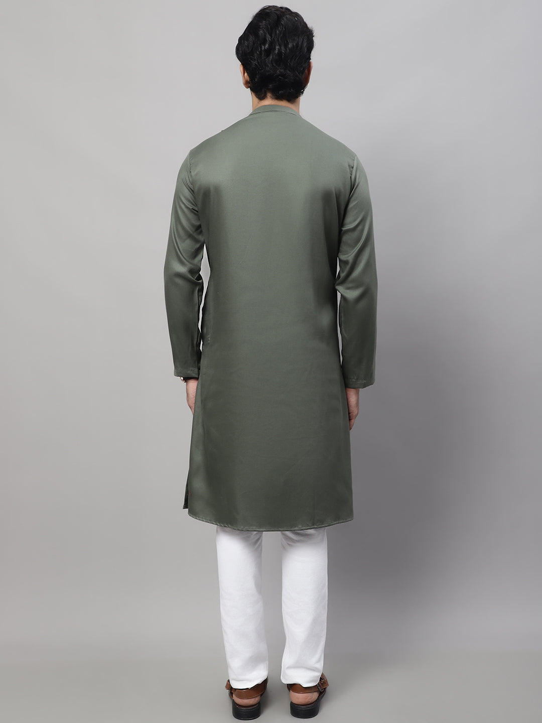 Even Apparels Green Sherwani Kurta With Asymetrical Cut | Grocsy