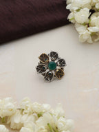 trueBrowns Silver Gold Tone Petal Ring | Grocsy