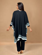 trueBrowns Black Woollen Kaftan Cape | Grocsy
