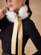 InWeave Women's Pure White Fur Neckpiece | Grocsy