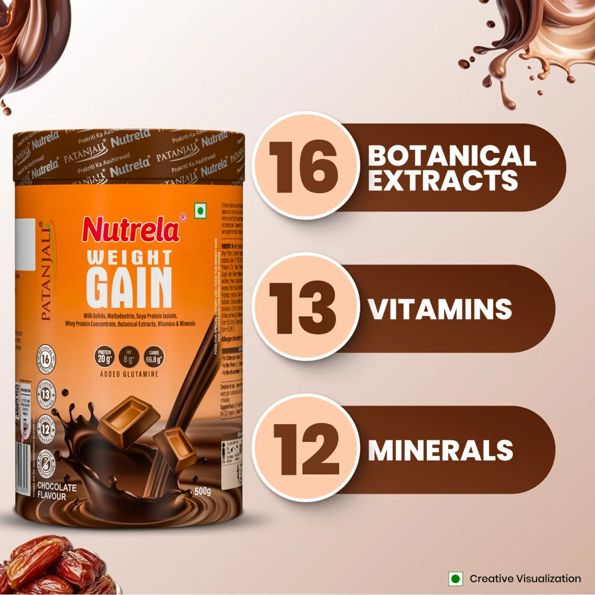 Patanjali Nutrela Weight Gain Chocolate Flavour | Grocsy