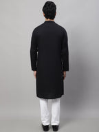 Even Apparels Black Sherwani Kurta With Asymetrical Cut | Grocsy