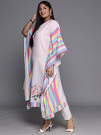 Ahalyaa Printed Plus Size Flared Sleeves Sequined Crepe Kaftan Kurta | Grocsy