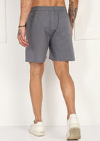 Fabmade Slate Drift Linen Pyjama Shorts | Grocsy