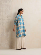trueBrowns Beige Check Winter Top | Grocsy