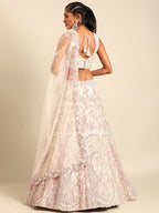 House of Panchhi Cream Net Multi Sequins with heavy Zarkan embroidery Lehenga choli & Dupatta | Grocsy