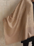 trueBrowns Brown Floral Jaal Woollen Stole | Grocsy