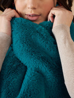 InWeave Women's Cyan Blue Faux Fur Neck Warmer | Grocsy