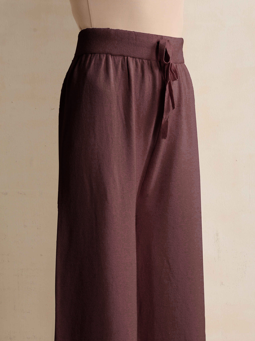 trueBrowns Brown Woollen Flared Pants | Grocsy