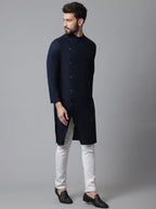 Indian Clothing Even Apparels Blue Sherwani Kurta With Asymetrical Cut | Grocsy