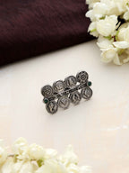 trueBrowns Silver Tone Abstract Sign Ring | Grocsy