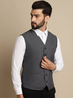 Even Apparels Men's Grey Waistcoat with welt pockets | Grocsy
