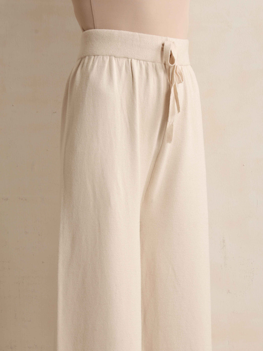 trueBrowns Ivory Woollen Flared Pants | Grocsy