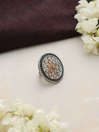 trueBrowns Silver Tone Circular Ring | Grocsy