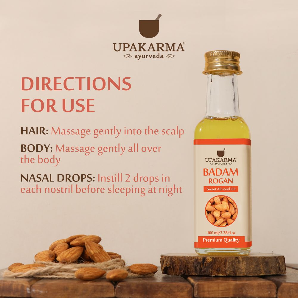 Upakarma Ayurveda Badam Rogan Sweet Almond Oil | Grocsy