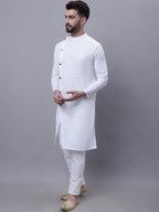 Even Apparels White Sherwani Kurta With Asymetrical Cut | Grocsy