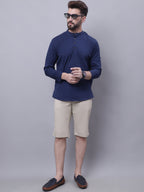 Even Apparels Blue Pure Cotton Short Kurta With Band Collar | Grocsy