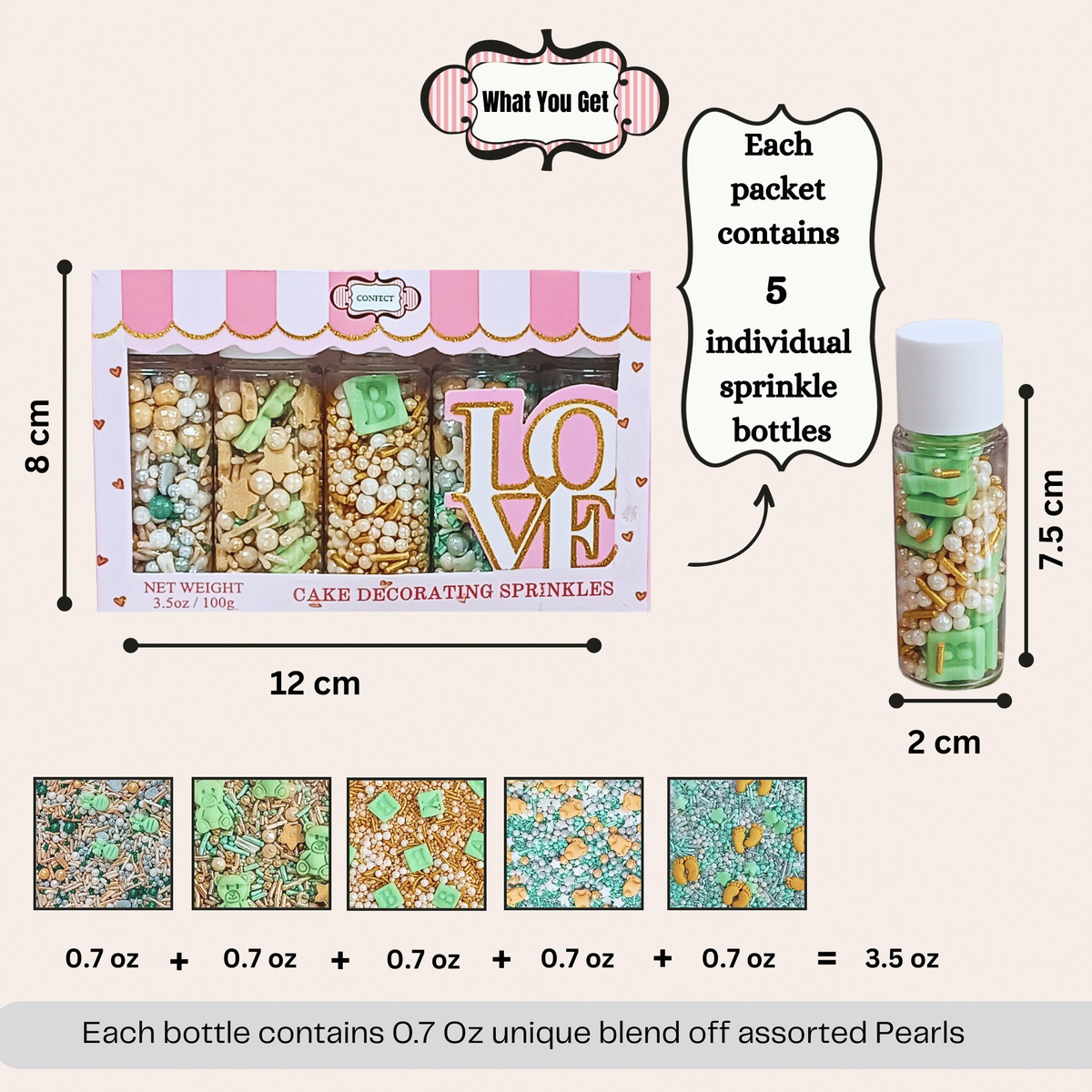 Confect Baby Shower Sprinkles | Birthday Sprinkles | Gender Reveal Sprinkles | Grocsy