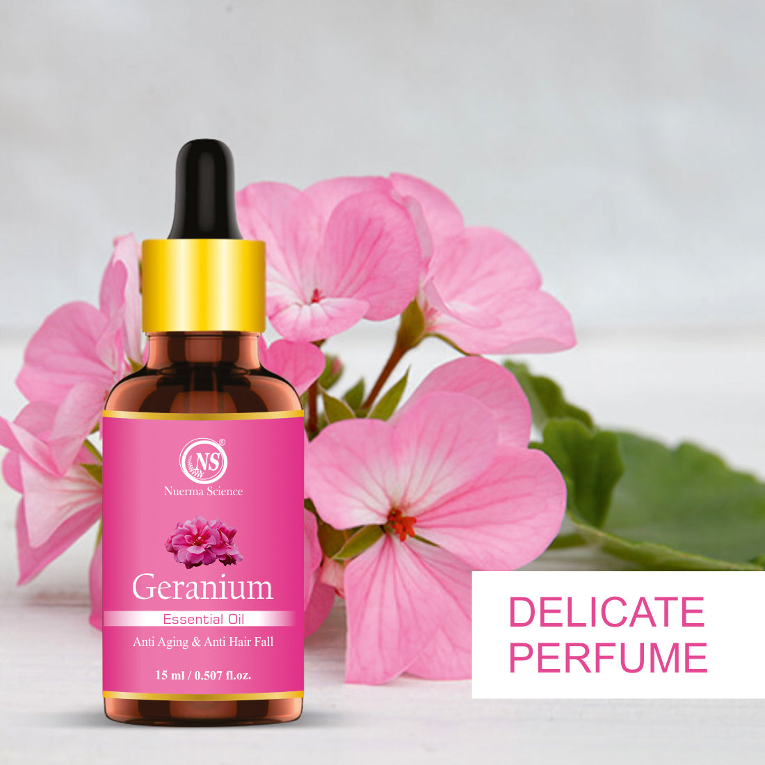Nuerma Science Geranium Essential Oil for Healthy Skin & Hair | Grocsy