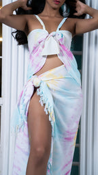 Noroke Toop Modal Pink Sarong With Top | Grocsy